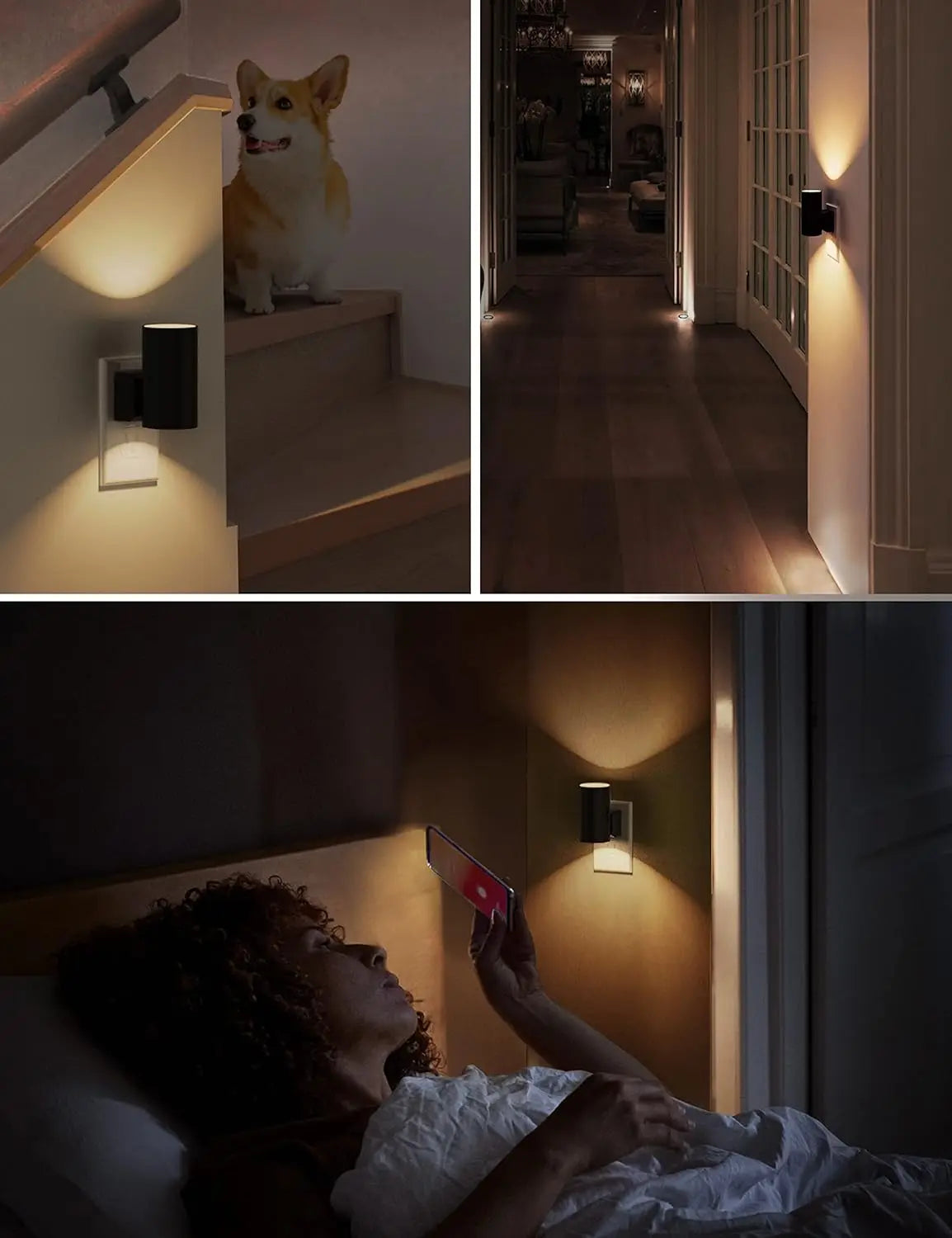 4 Pack Dimmable LED Night Light Plug In With Light Sensor 3000K