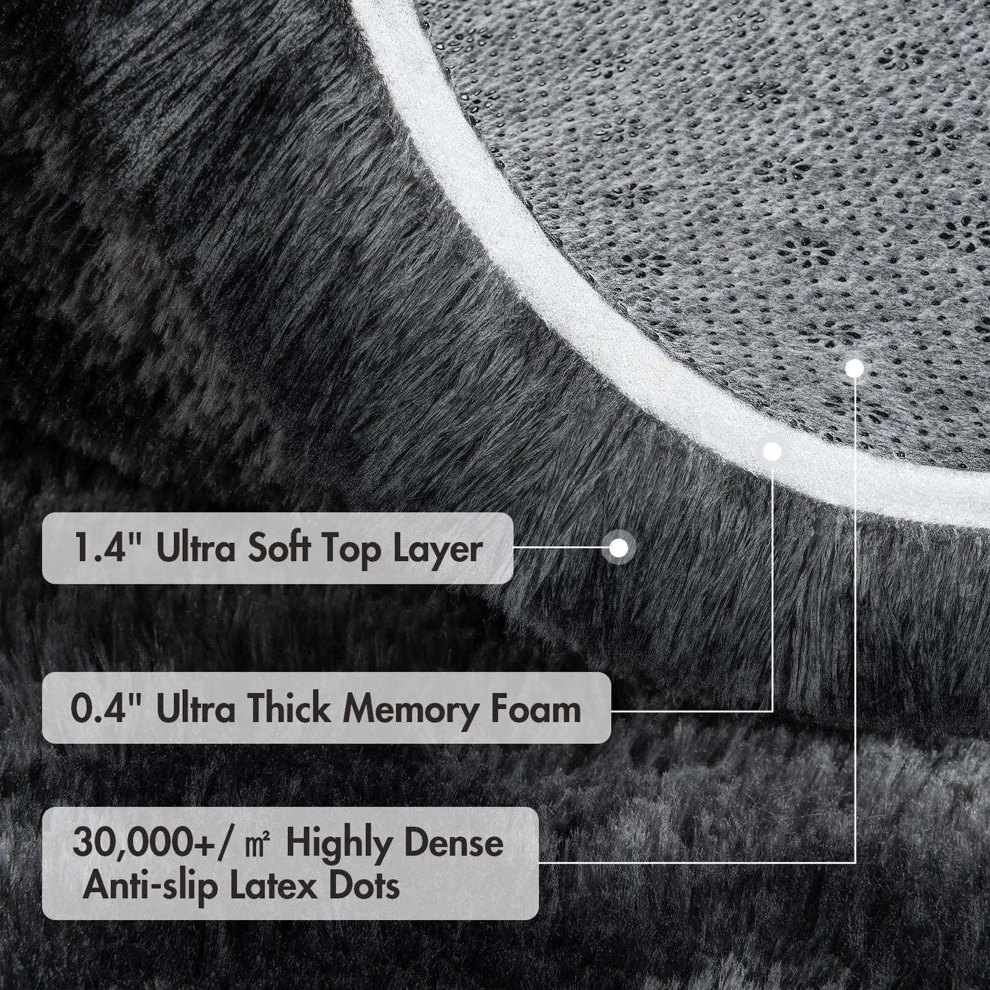MZXM Tie Dyed Ultra Soft Shag Rug Fluffy Indoor Rug