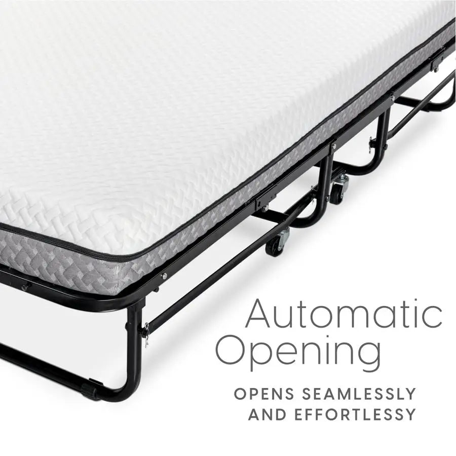 XMSJ Deluxe Diplomat Folding Bed With Memory Foam Mattress