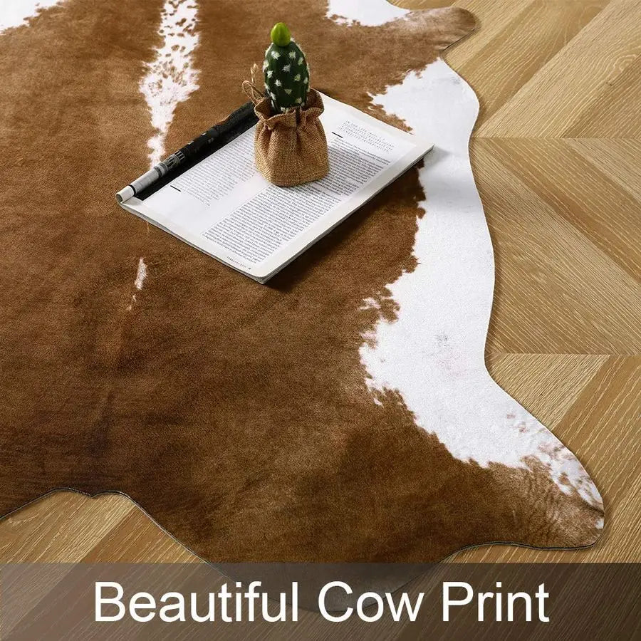 Premium Faux Cowhide Rug For Bedroom And Living Room Decor