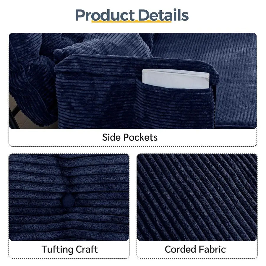 XMSJ Adjustable Floor Sofa Couch With Pillows And Armrest