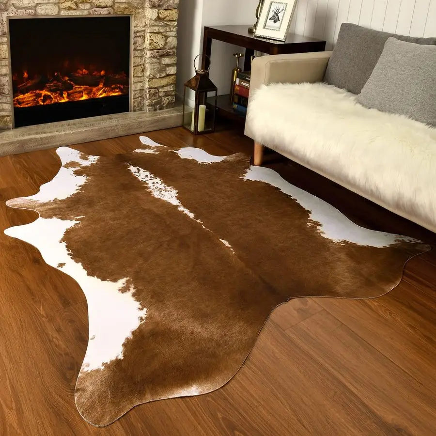 Premium Faux Cowhide Rug For Bedroom And Living Room Decor