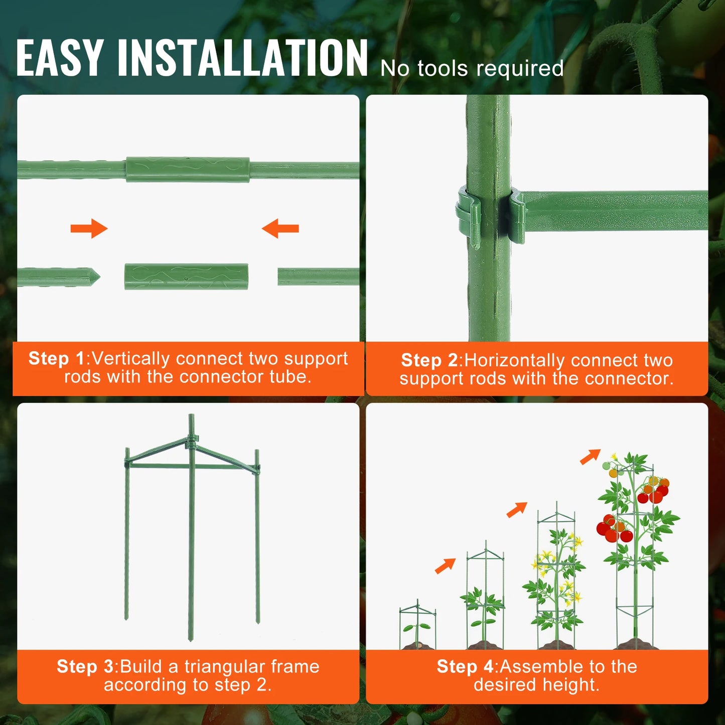 SucceBuy Tomato Cages Garden Trellis For Sturdy Plant Support