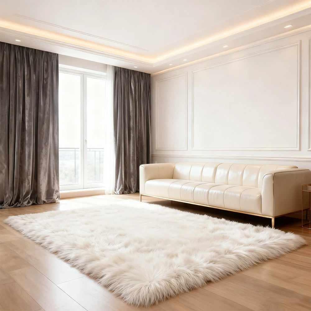 Polyester Faux Fur Shag Rug For Living Room