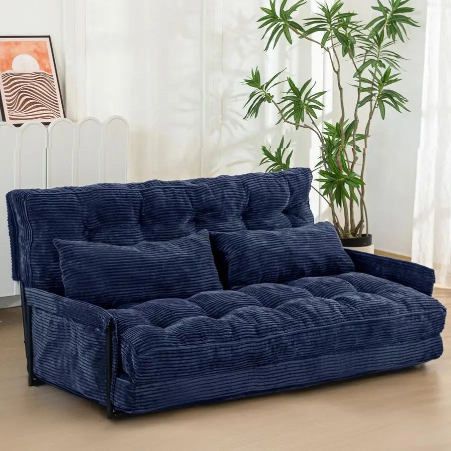 XMSJ Adjustable Floor Sofa Couch With Pillows And Armrest