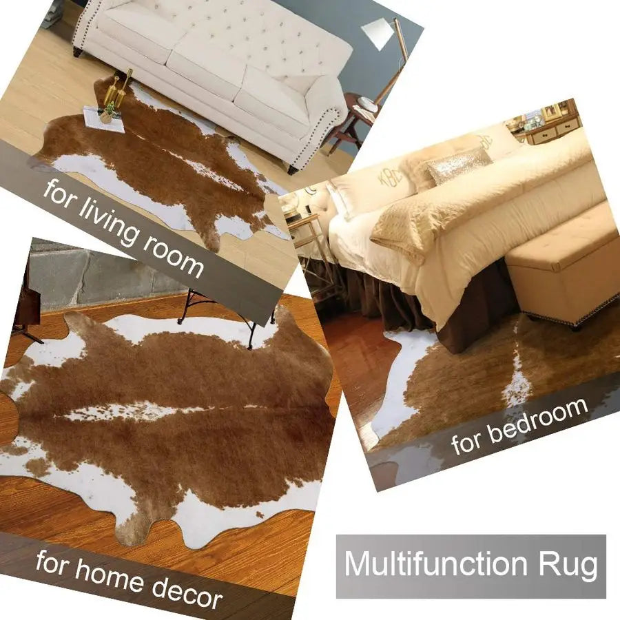 Premium Faux Cowhide Rug For Bedroom And Living Room Decor