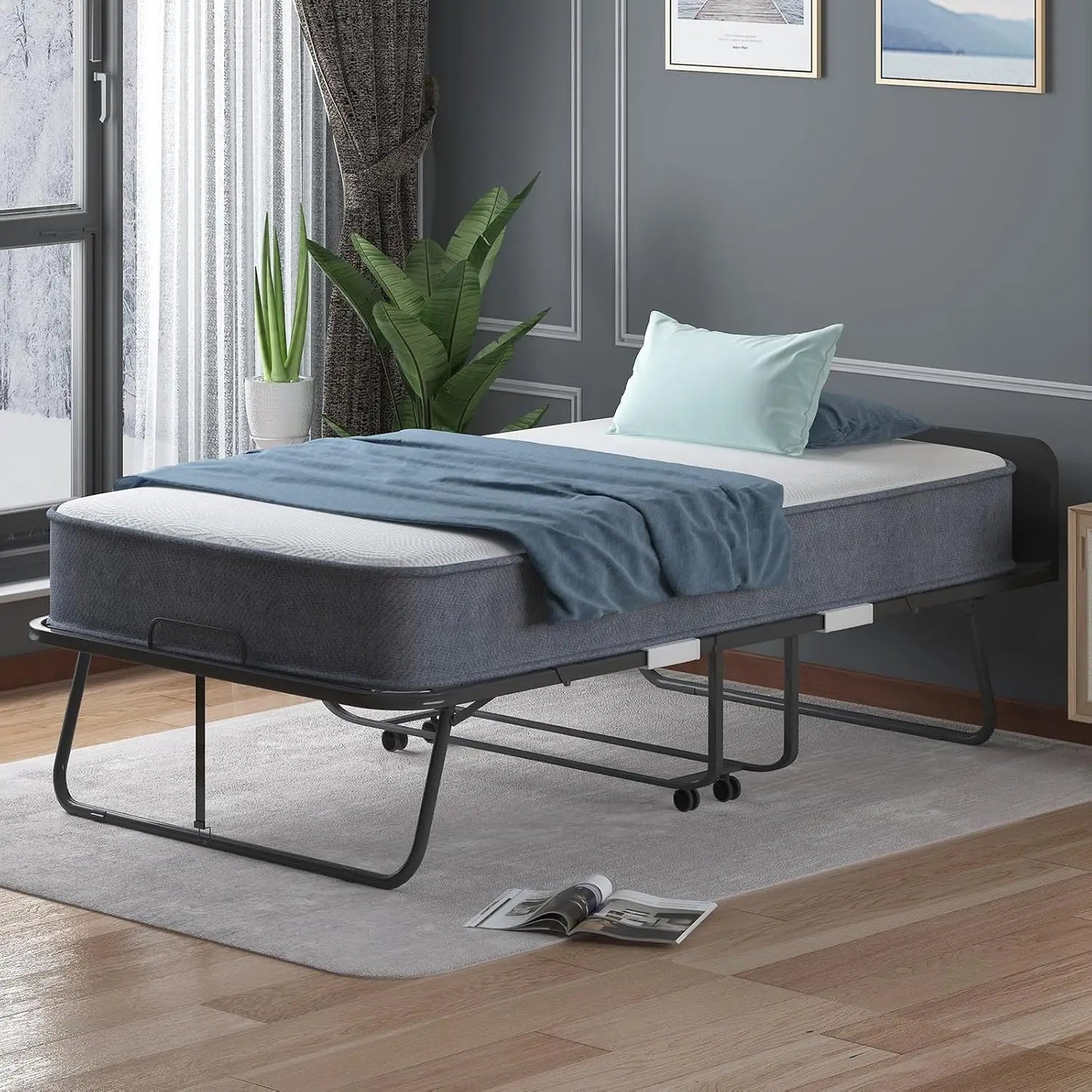 Adult Rollaway Bed with Mattress and Dustproof Storage Bag
