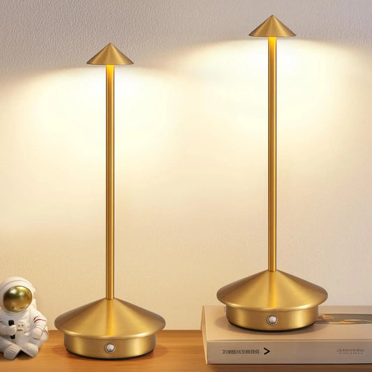 Set of 2 Cordless LED Table Lamps Rechargeable