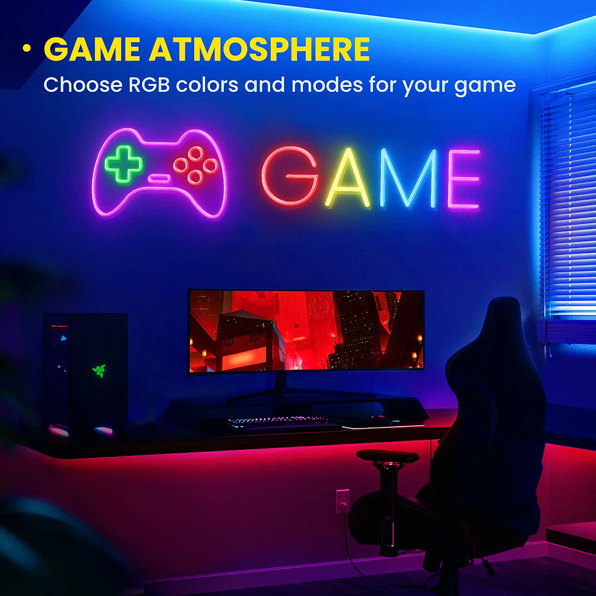 Aiopp Neon LED Rope Lights RGB Strip With Remote Control
