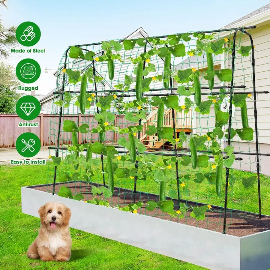 Garden Vegetable Trellis UShaped Metal Arch Plant Support Frame