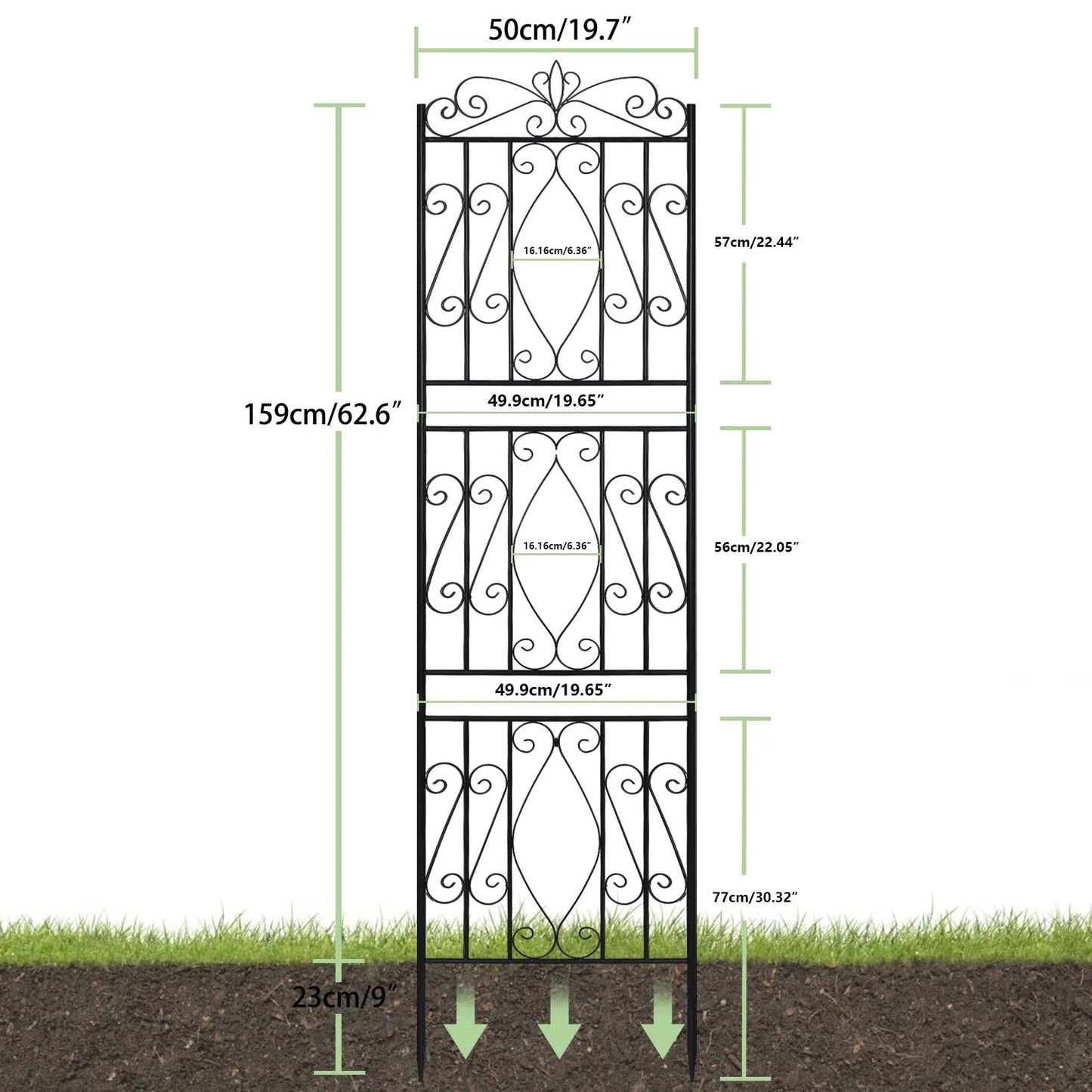 Iron Garden Border Trellis For Climbing Plants
