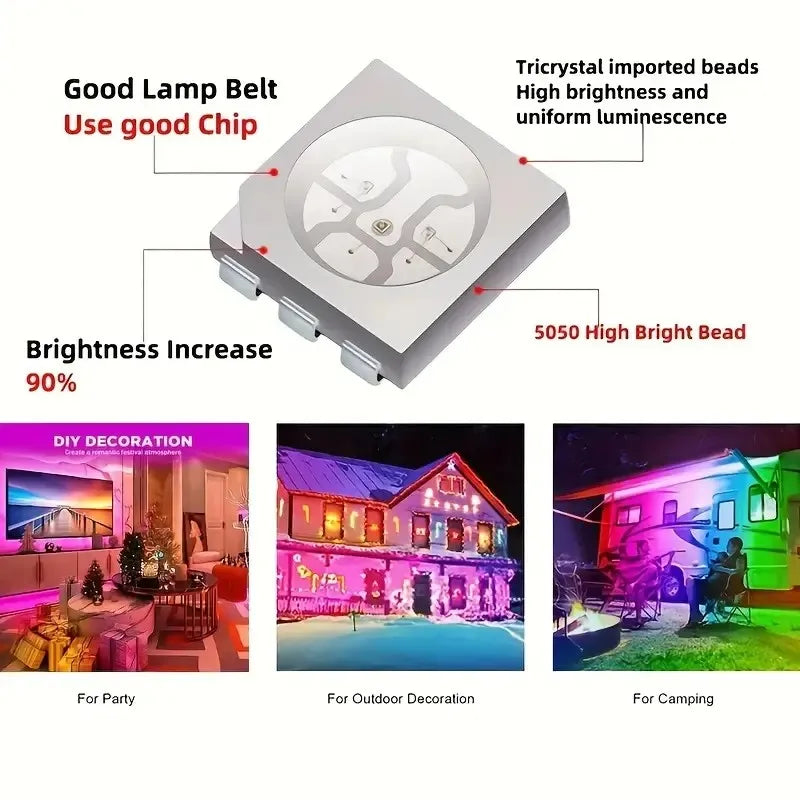 GOOLOOK RGB LED Strip Light With Bluetooth Controller