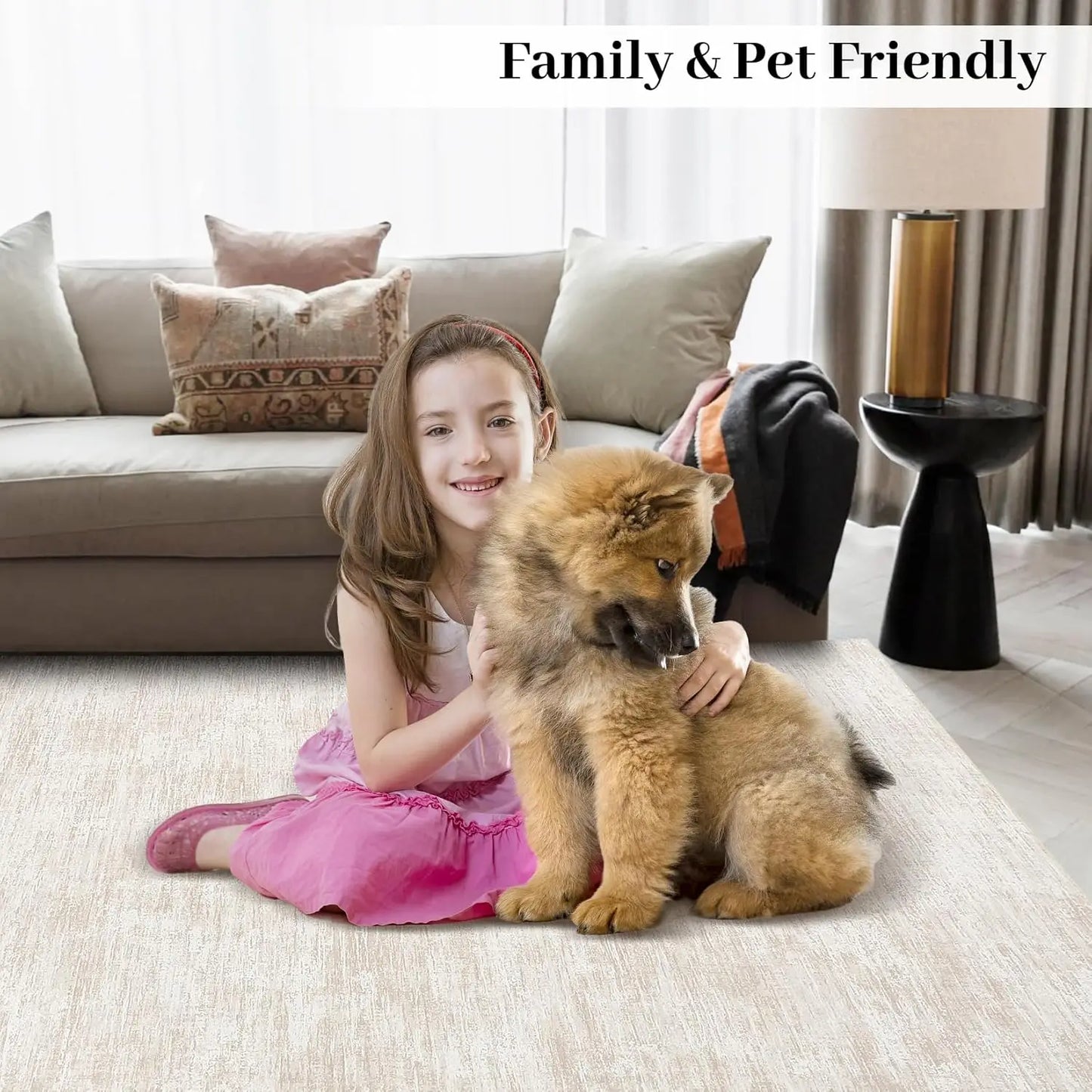 Washable Non Slip Abstract Area Rug For Living Room