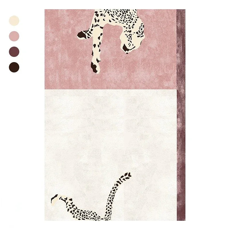 None Light Luxury Leopard Print Rug For Bedroom Living Room