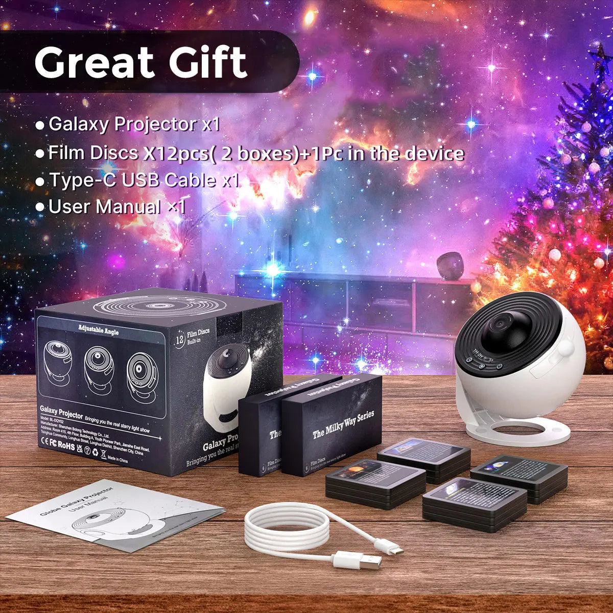 Mexllex Galaxy Ultral Star Projector With 13 Film Discs