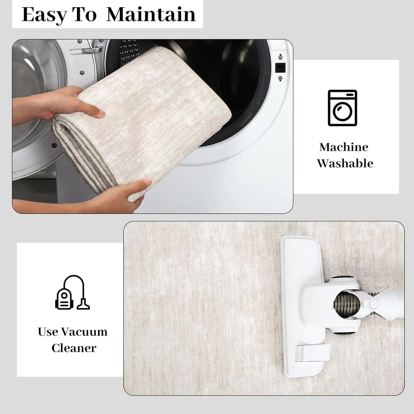 Washable Non Slip Abstract Area Rug For Living Room