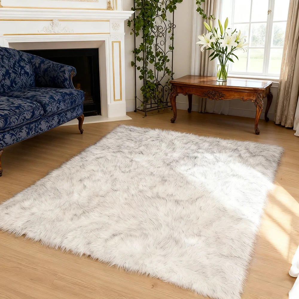 Polyester Faux Fur Shag Rug For Living Room