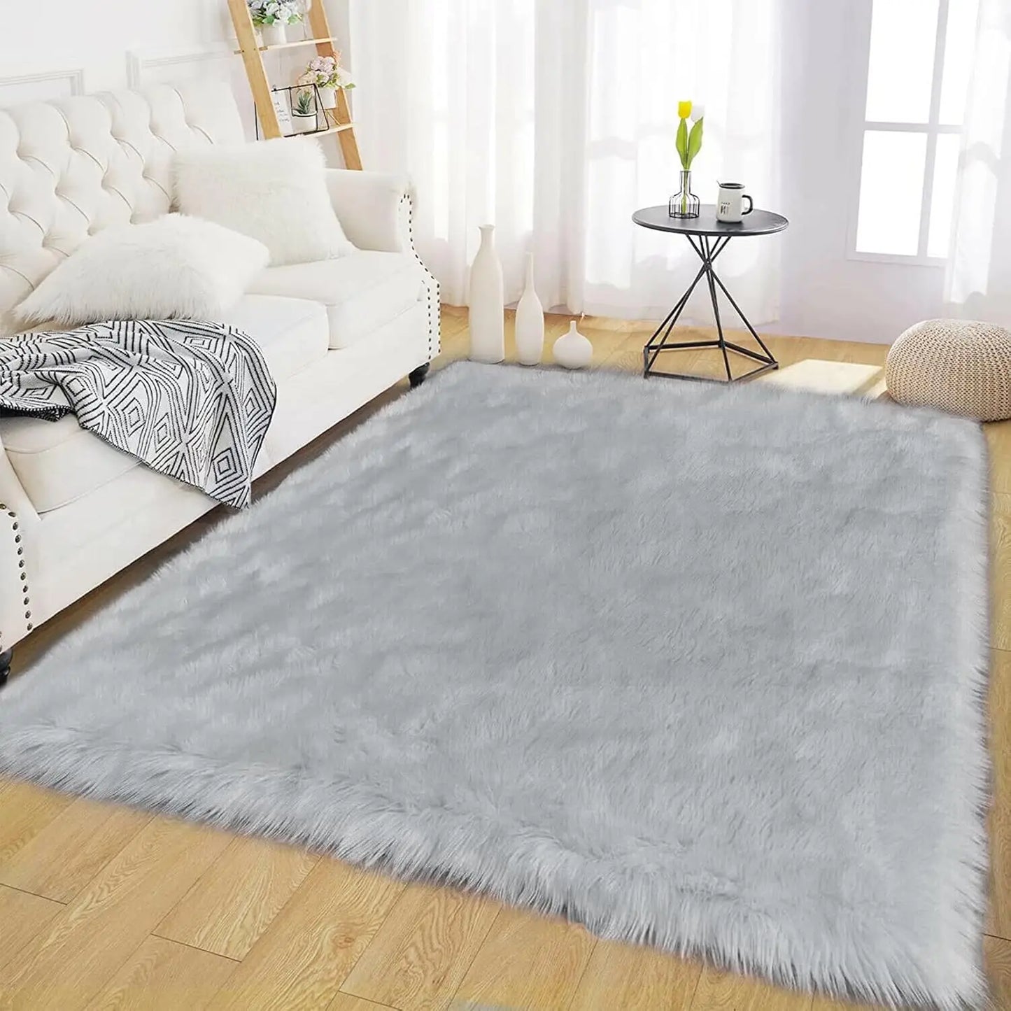 Polyester Faux Fur Shag Rug For Living Room