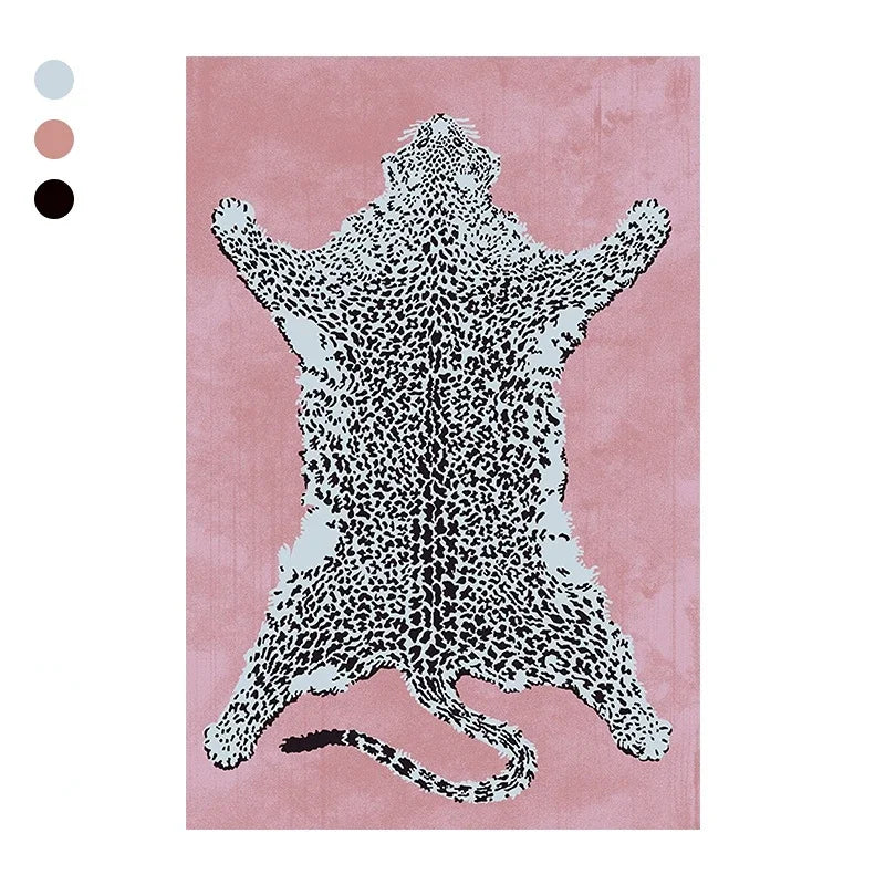None Light Luxury Leopard Print Rug For Bedroom Living Room