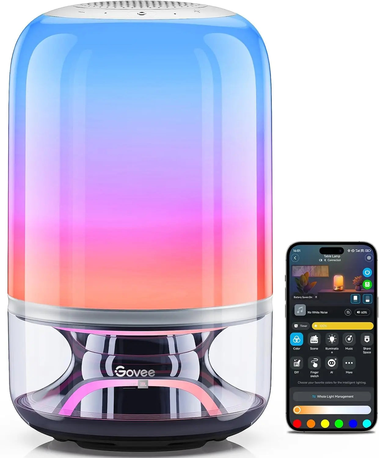 Cordless Smart Table Lamp With Speaker And Music Sync