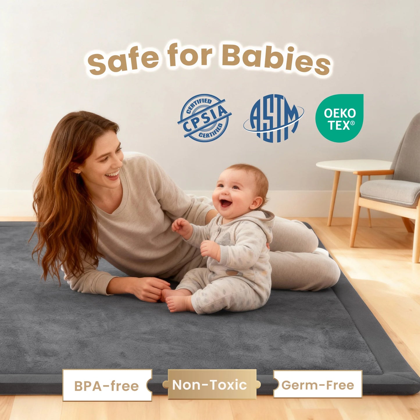 Huloo Sleep Thick Baby Play Mat Non Slip Carpet Rug