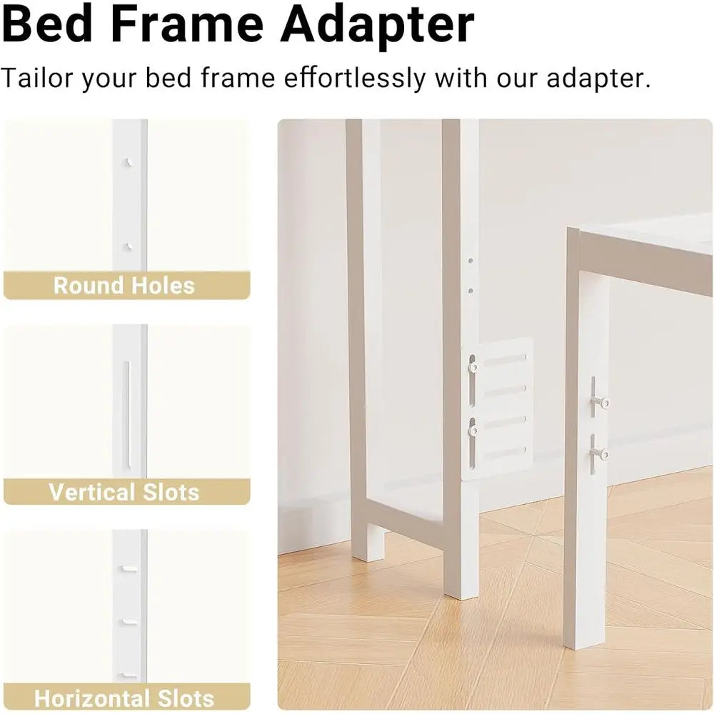 Queen Bed Storage Board With USB Power Outlets And LED