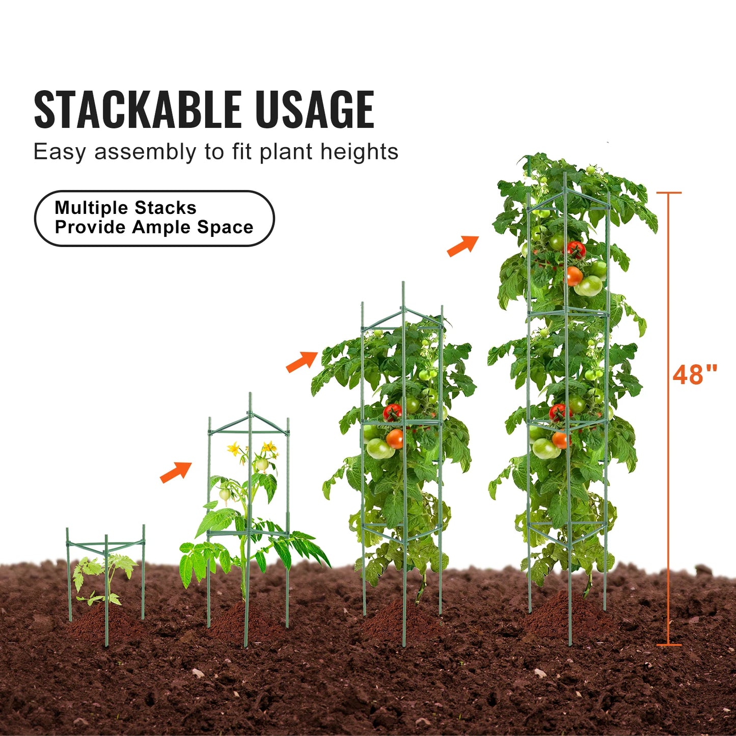 SucceBuy Tomato Cages Garden Trellis For Sturdy Plant Support
