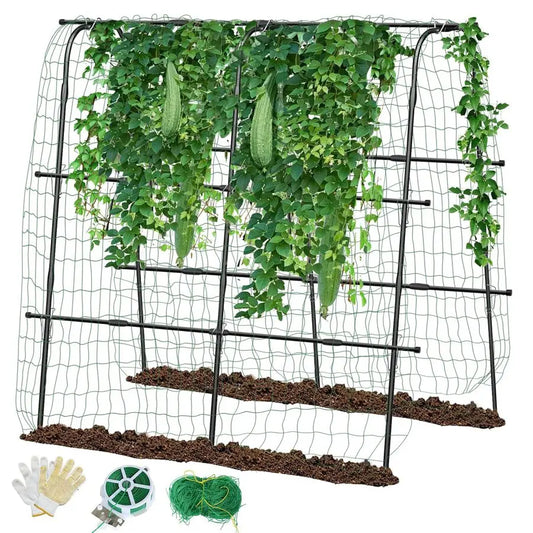 Garden Vegetable Trellis UShaped Metal Arch Plant Support Frame