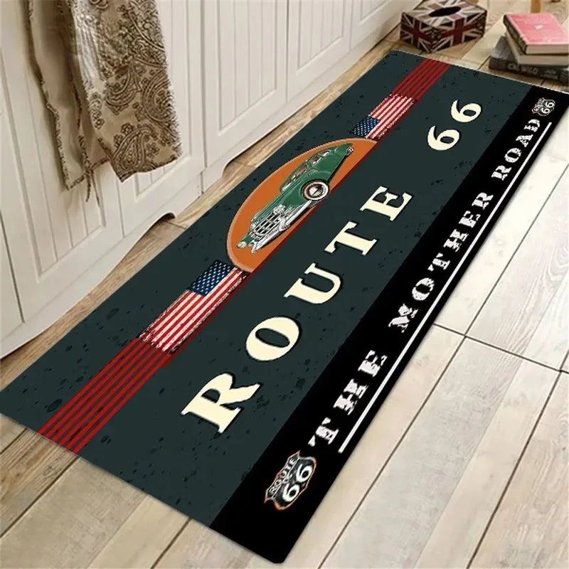 Route 66 Design Doormat Non Slip Entrance Mat For Home