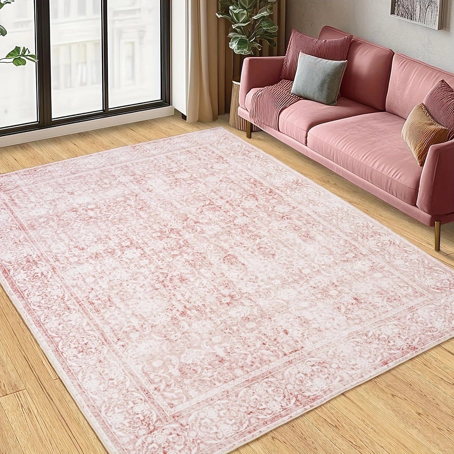NONEDesign Floral Living Room Rug Modern Machine Made