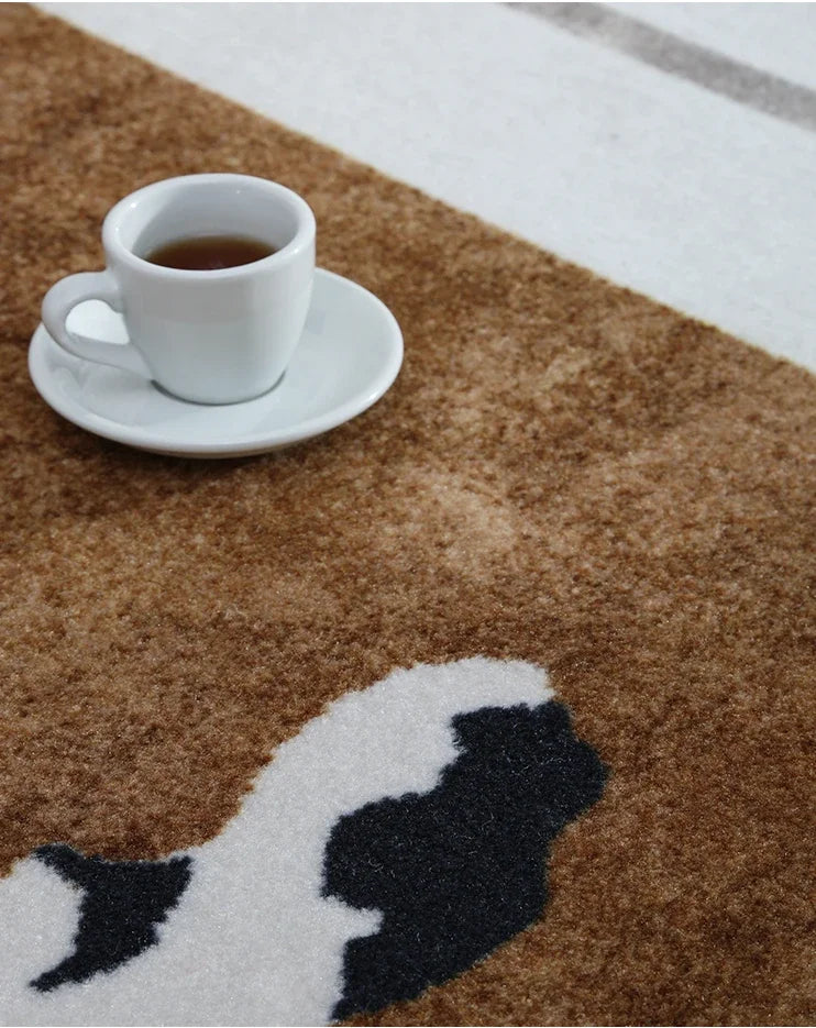 None Light Luxury Leopard Print Rug For Bedroom Living Room