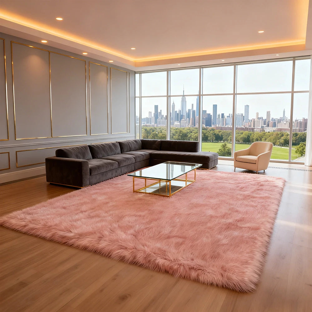 Polyester Faux Fur Shag Rug For Living Room