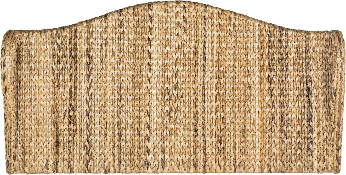 Winged Headboard Banana Leaf Wood for Bedroom Decor