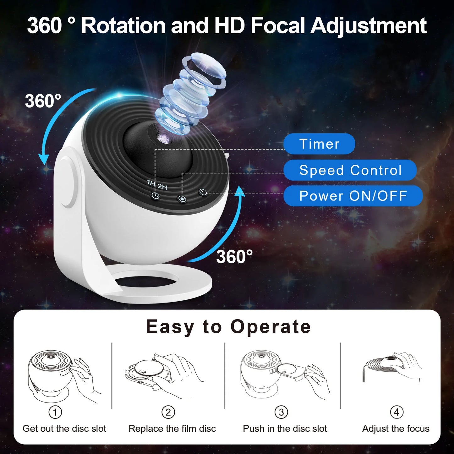 Mexllex Galaxy Ultral Star Projector With 13 Film Discs