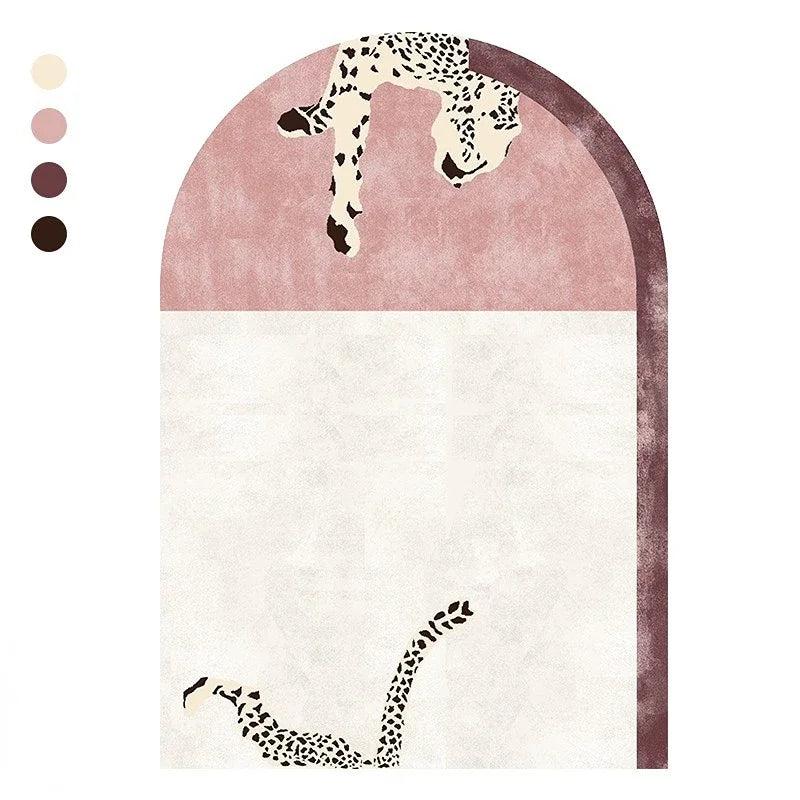 None Light Luxury Leopard Print Rug For Bedroom Living Room