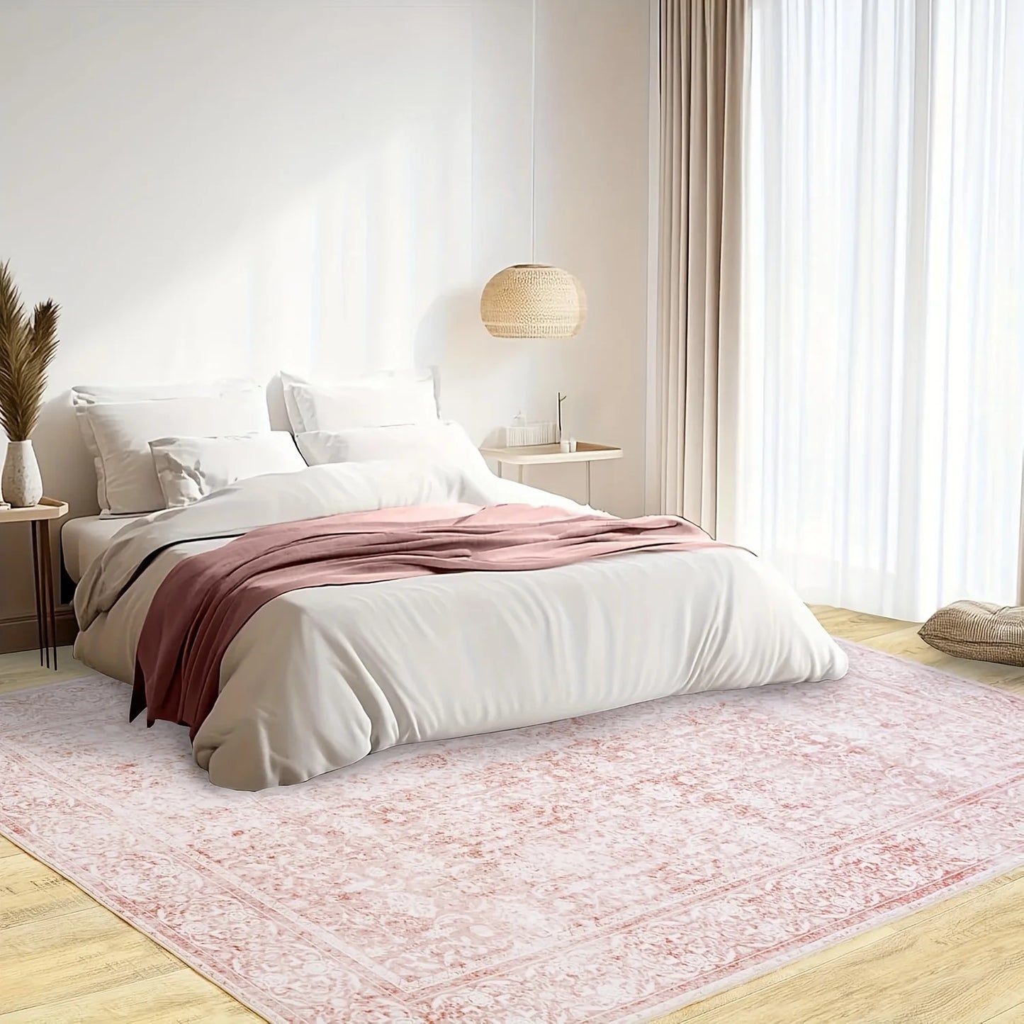 NONEDesign Floral Living Room Rug Modern Machine Made