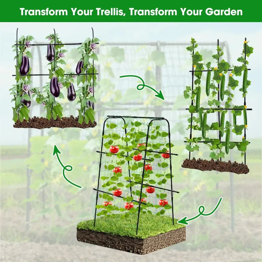 Garden Vegetable Trellis UShaped Metal Arch Plant Support Frame