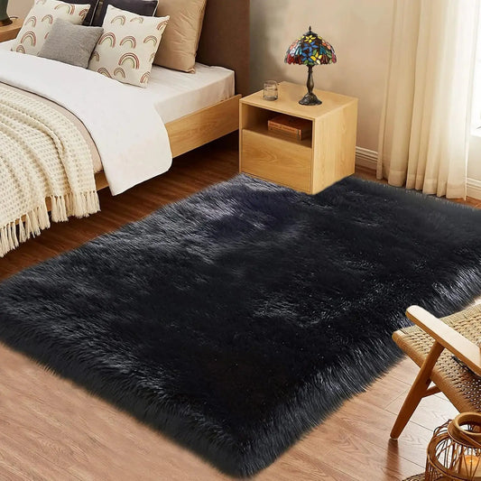 Polyester Faux Fur Shag Rug For Living Room