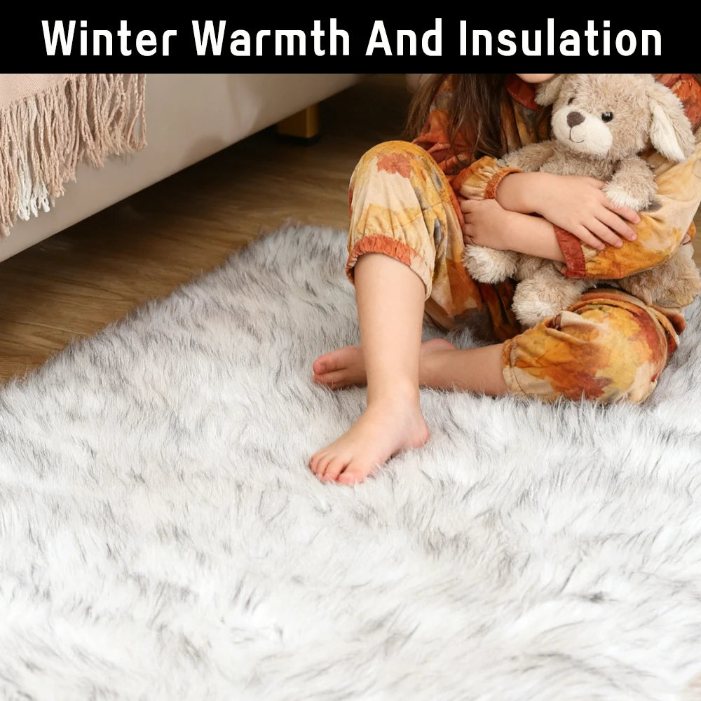 Polyester Faux Fur Shag Rug For Living Room