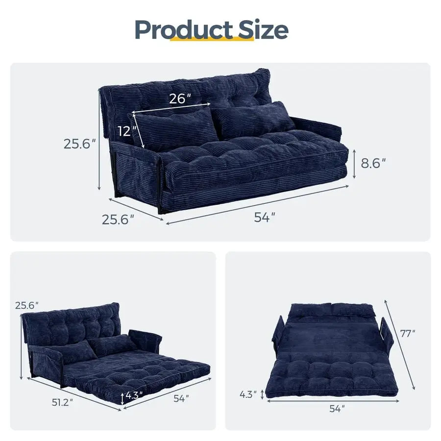 XMSJ Adjustable Floor Sofa Couch With Pillows And Armrest