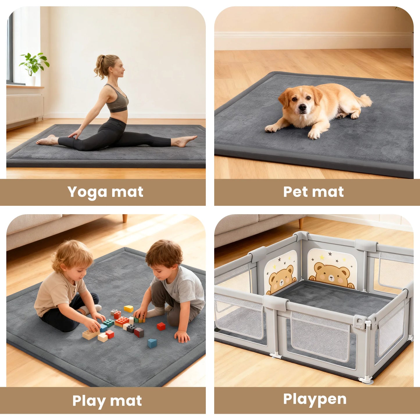 Huloo Sleep Thick Baby Play Mat Non Slip Carpet Rug