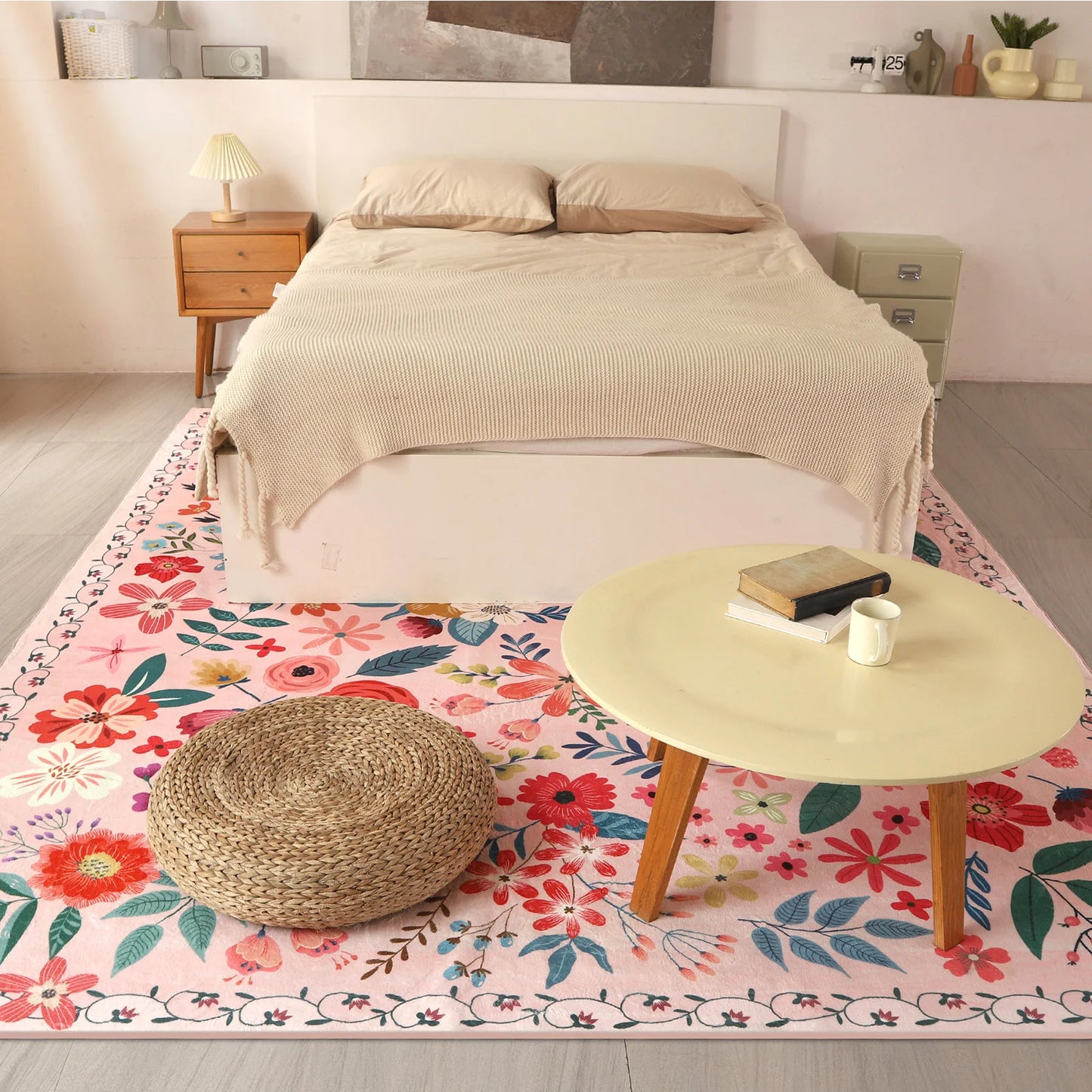 Shunmaii Boho Washable Non Slip Area Rug For Living Room