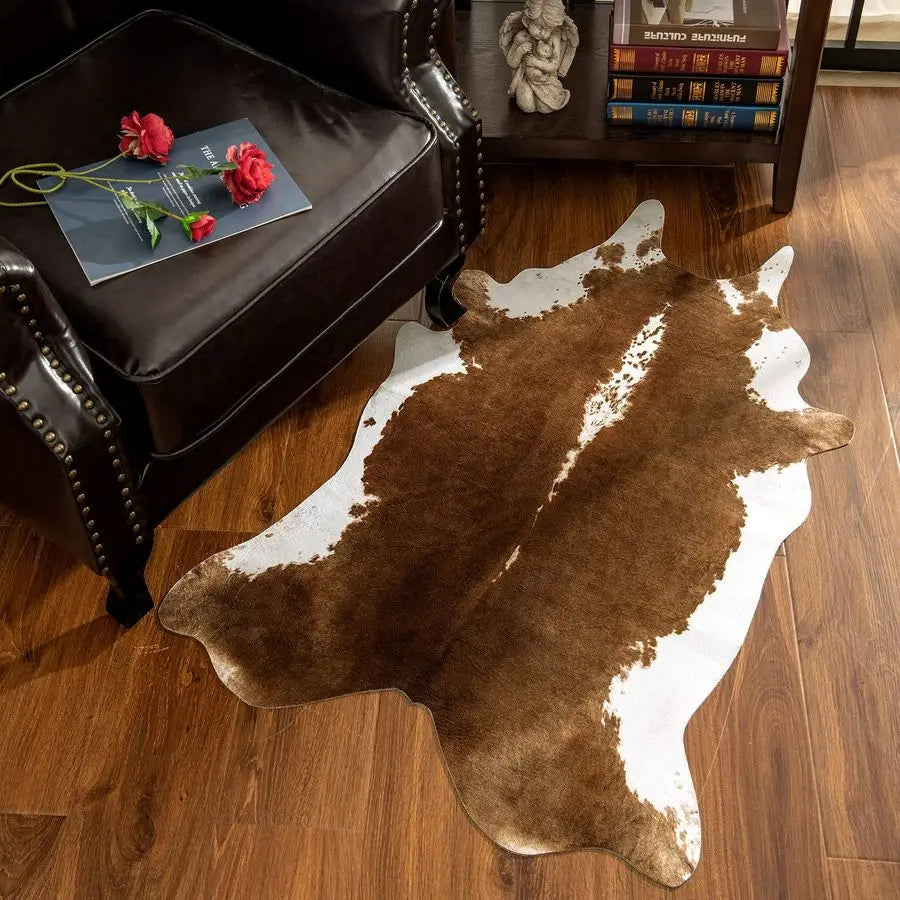 Premium Faux Cowhide Rug For Bedroom And Living Room Decor