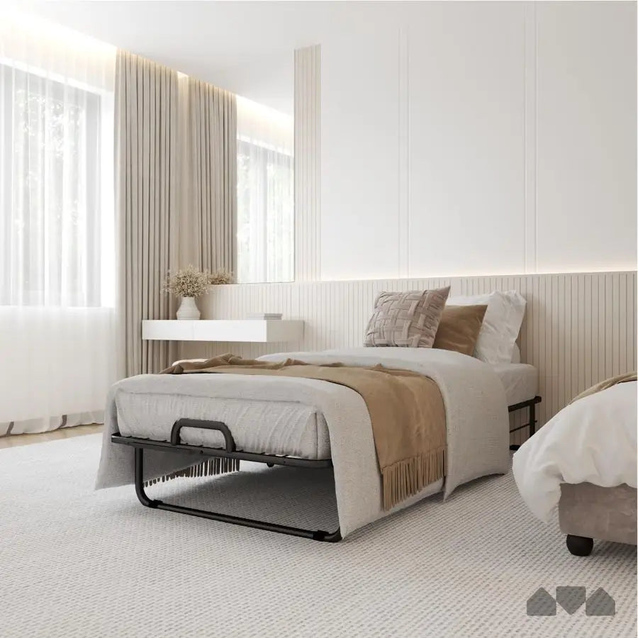 XMSJ Deluxe Diplomat Folding Bed With Memory Foam Mattress