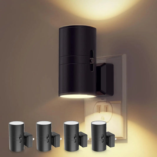 4 Pack Dimmable LED Night Light Plug In With Light Sensor 3000K